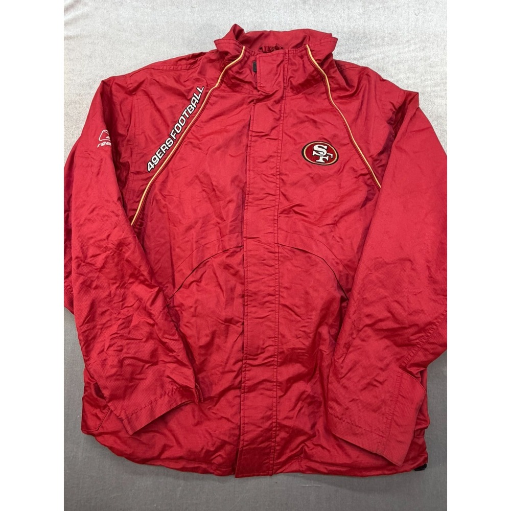 Reebok San Francisco 49ers On Field Team Apparel Rain Jacket Red Size Large